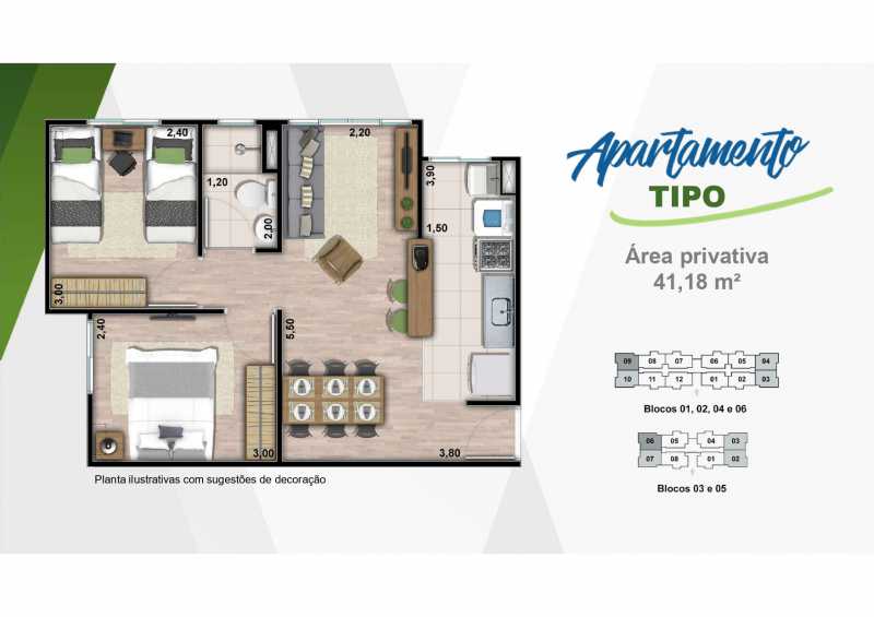 Conheça Apartamento 1 do imóvel - Excelente apartamento em Belford Roxo - Viva Vida Naturale!! - SIAP20034 - 19 Apartamento 1 - Excelente apartamento em Belford Roxo - Viva Vida Naturale!! - SIAP20034 - 19