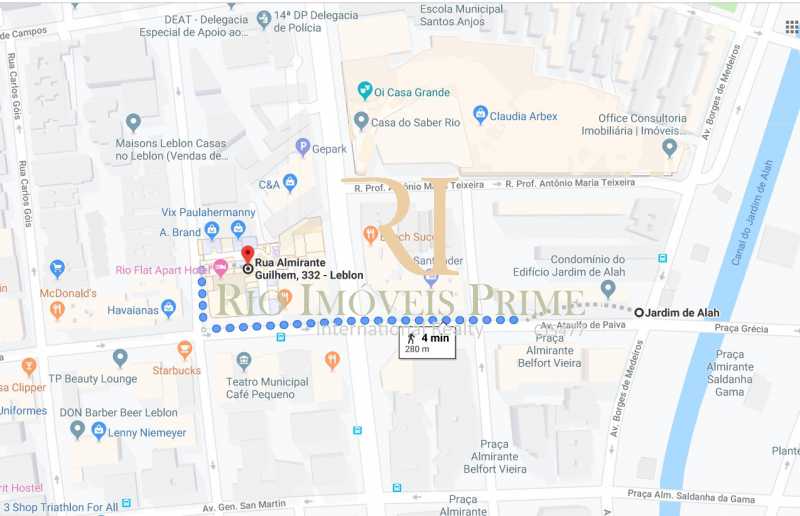 Conheça DISTANCIA METRO do imóvel - Flat 1 quarto para alugar Leblon, Rio de Janeiro - R$ 3.500 - RPFL10069 - 20 DISTANCIA METRO - Flat 1 quarto para alugar Leblon, Rio de Janeiro - R$ 3.500 - RPFL10069 - 20