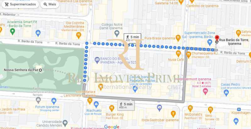 Conheça DISTÂNCIA METRÔ do imóvel - Apartamento à venda Rua Barão da Torre,Ipanema, Rio de Janeiro - R$ 1.400.000 - RPAP30171 - 21 DISTÂNCIA METRÔ - Apartamento à venda Rua Barão da Torre,Ipanema, Rio de Janeiro - R$ 1.400.000 - RPAP30171 - 21