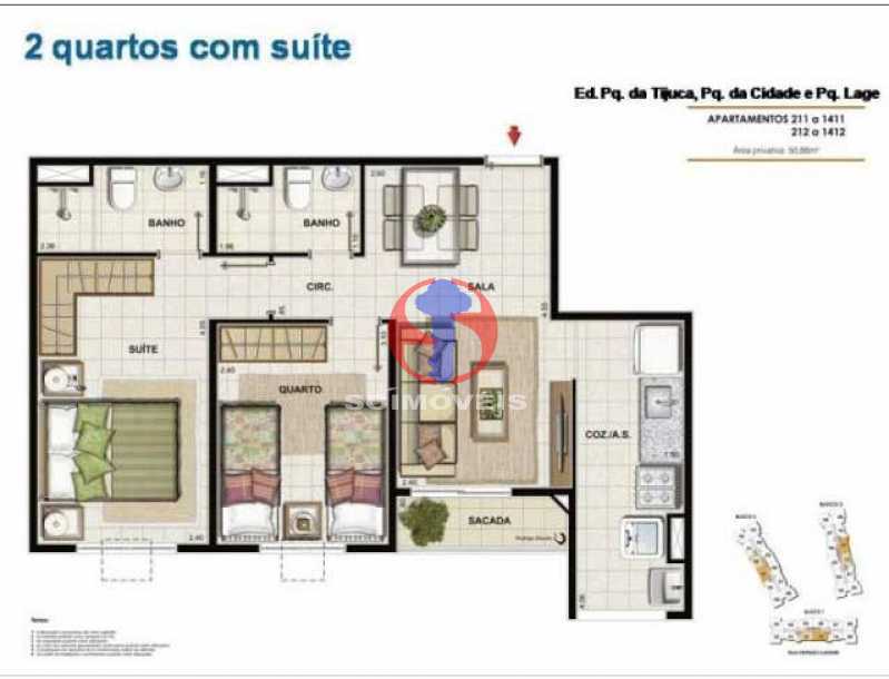 planta do apto - Apartamento 2 quartos à venda Cachambi, Rio de Janeiro - R$ 285.000 - TJAP21768 - 25