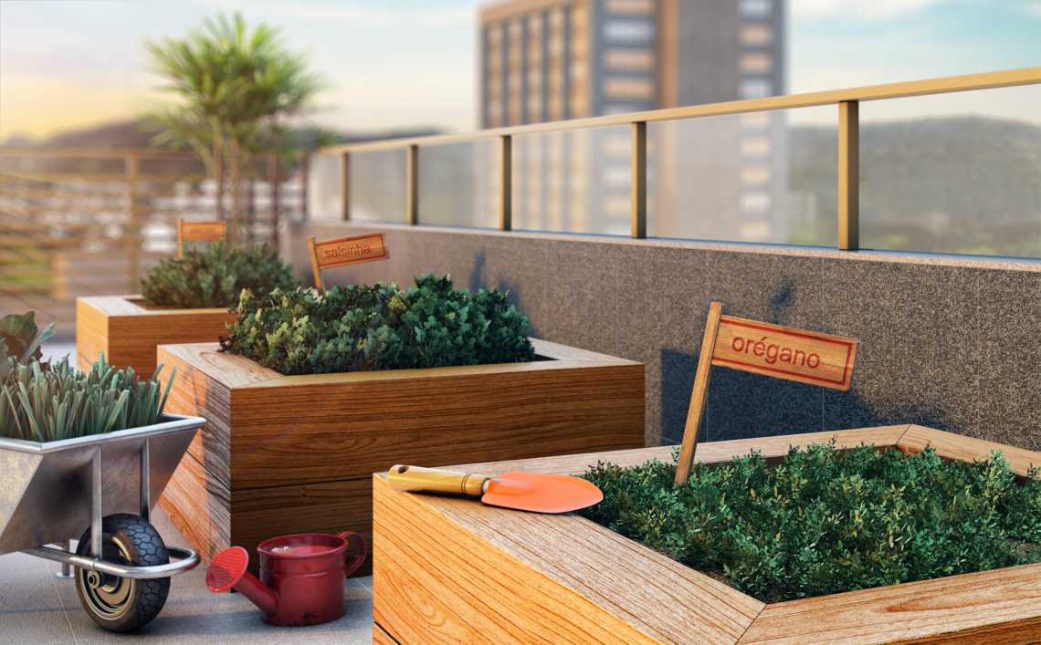 Conheça HORTA TERRAÇO do empreendimento - Fachada - Caravelle Residences - 123 - 11 HORTA TERRAÇO - Fachada - Caravelle Residences - 123 - 11