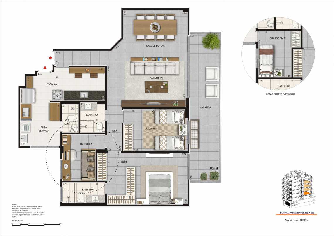 Conheça PLANTA 3 do empreendimento - Fachada - Caravelle Residences - 123 - 14 PLANTA 3 - Fachada - Caravelle Residences - 123 - 14