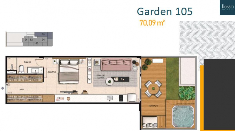 Conheça Planta garden 105 do empreendimento - Fachada - Bossa 107 - 262 - 11 Planta garden 105 - Fachada - Bossa 107 - 262 - 11