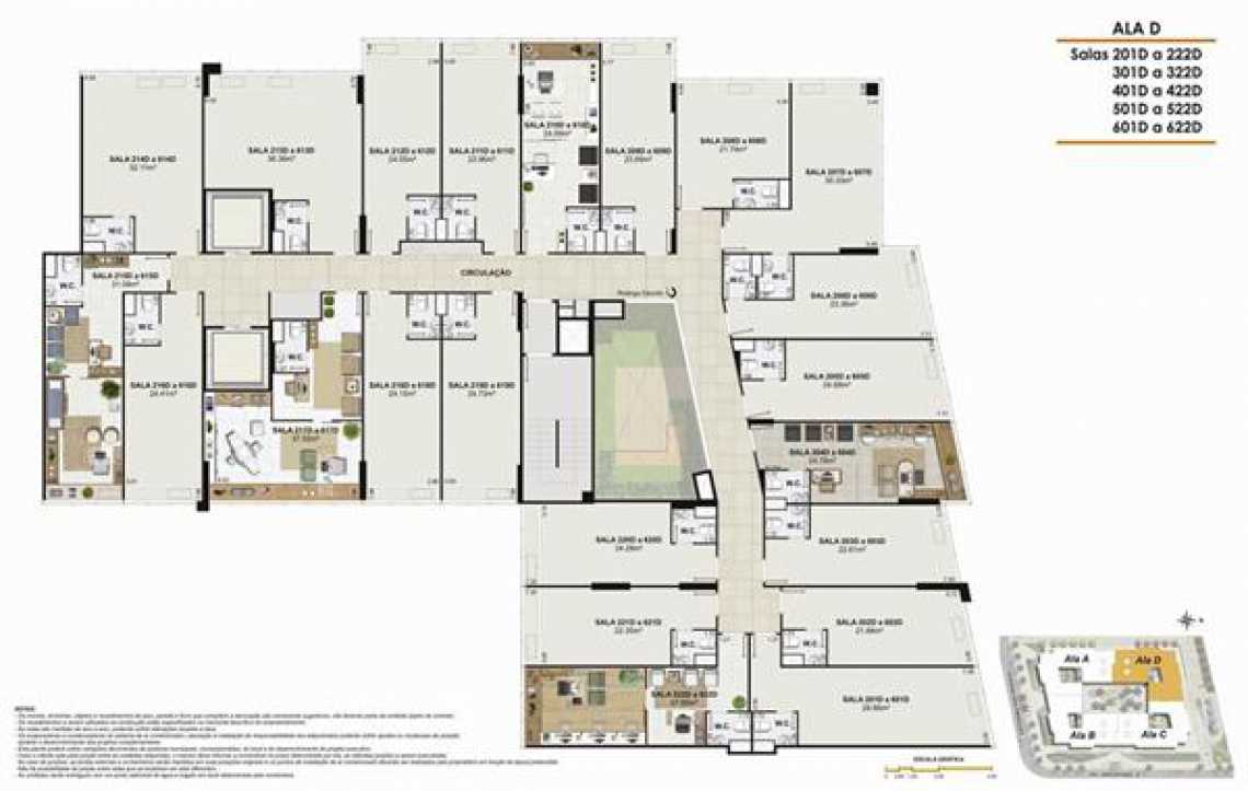 Conheça PLANTA ALA D do empreendimento - Fachada - One Offices - 70 - 20 PLANTA ALA D - Fachada - One Offices - 70 - 20