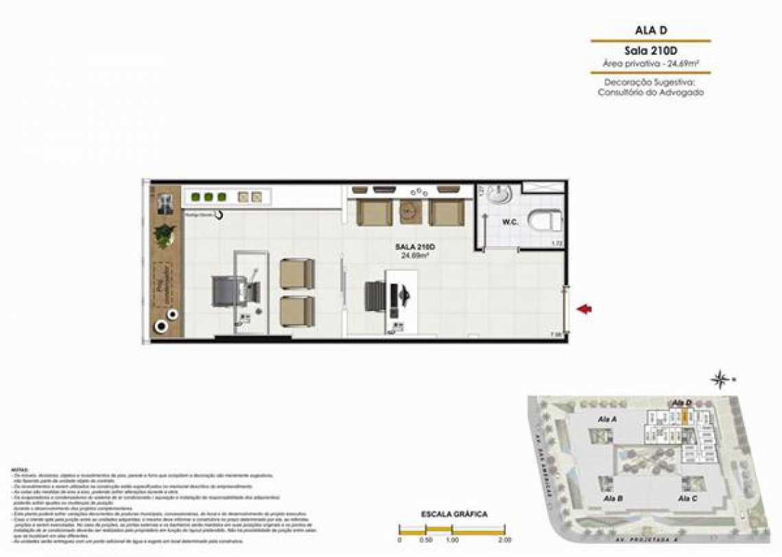 Conheça SALA 210 D do empreendimento - Fachada - One Offices - 70 - 23 SALA 210 D - Fachada - One Offices - 70 - 23