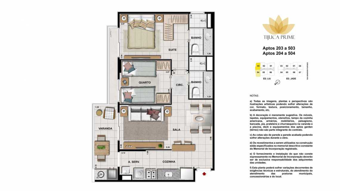 Conheça PLANTA 203 A 503 E 204 A 504 do imóvel - Apartamento À VENDA, Maracanã, Rio de Janeiro, RJ - LAAP20460 - 21 PLANTA 203 A 503 E 204 A 504 - Apartamento À VENDA, Maracanã, Rio de Janeiro, RJ - LAAP20460 - 21