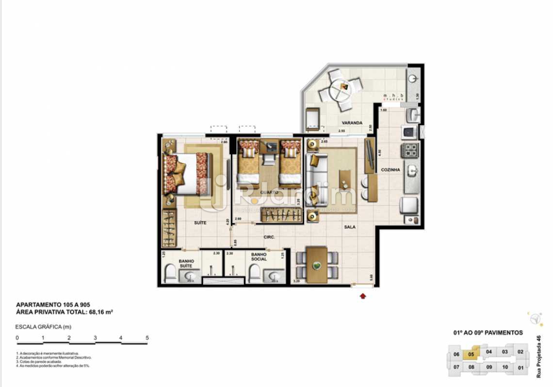 Conheça PLANTA APT 105 do imóvel - Cobertura Recreio dos Bandeirantes, Zona Oeste - Barra e Adjacentes,Rio de Janeiro, RJ À Venda, 3 Quartos, 167m² - LACO30093 - 24 PLANTA APT 105 - Cobertura Recreio dos Bandeirantes, Zona Oeste - Barra e Adjacentes,Rio de Janeiro, RJ À Venda, 3 Quartos, 167m² - LACO30093 - 24