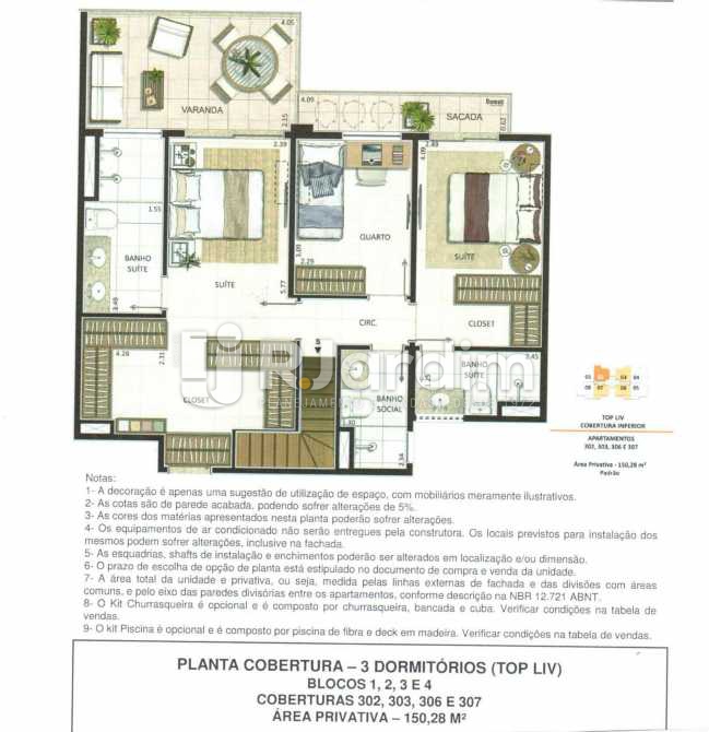 Conheça PLANTA do imóvel - Cobertura / Residencial / 3 Quartos / Recreio dos Bandeirantes / Zona Oeste / Rio de Janeiro RJ - LACO30129 - 10 PLANTA - Cobertura / Residencial / 3 Quartos / Recreio dos Bandeirantes / Zona Oeste / Rio de Janeiro RJ - LACO30129 - 10