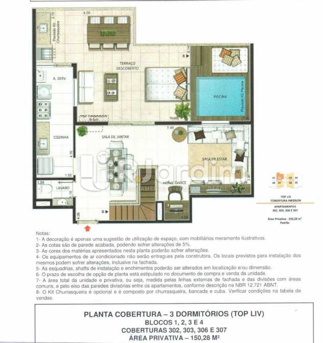Conheça PLANTA do imóvel - Cobertura / Residencial / 3 Quartos / Recreio dos Bandeirantes / Zona Oeste / Rio de Janeiro RJ - LACO30129 - 11 PLANTA - Cobertura / Residencial / 3 Quartos / Recreio dos Bandeirantes / Zona Oeste / Rio de Janeiro RJ - LACO30129 - 11