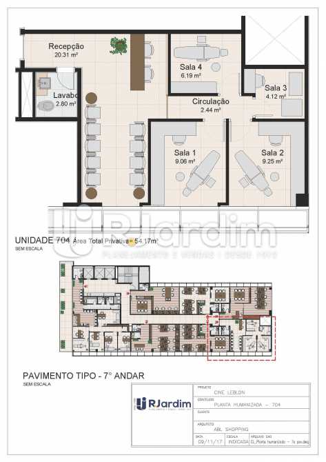 Conheça CL - 7o pavimento - Planta hum do imóvel - Loja À VENDA, Alto Leblon, Leblon, Rio de Janeiro, RJ - LALJ00054 - 25 CL - 7o pavimento - Planta hum - Loja À VENDA, Alto Leblon, Leblon, Rio de Janeiro, RJ - LALJ00054 - 25