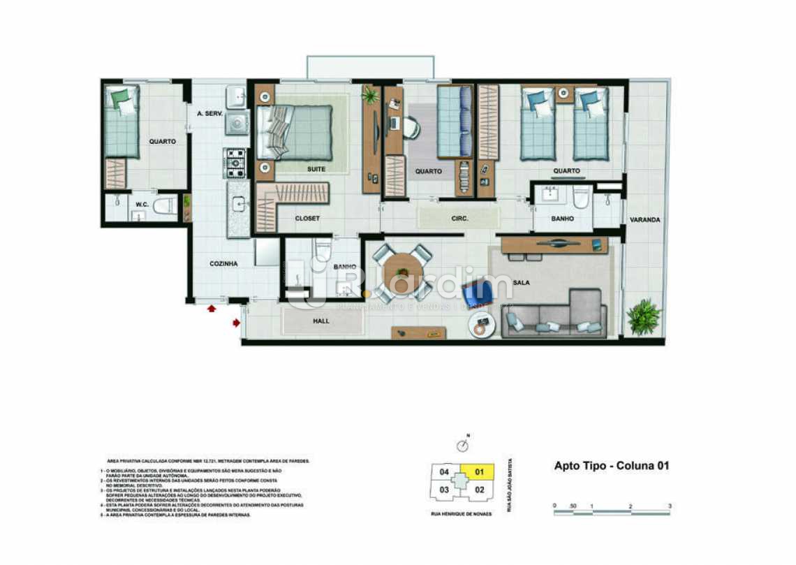 Conheça APTO TIPO- COLUNA 1 do imóvel - Apartamento padrão Residencial Trio Botafogo Completo - Botafogo - Rio de Janeiro - RJ - LAAP31069 - 11 APTO TIPO- COLUNA 1 - Apartamento padrão Residencial Trio Botafogo Completo - Botafogo - Rio de Janeiro - RJ - LAAP31069 - 11