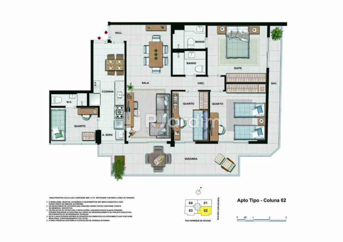 Conheça APTO TIPO- COLUNA 2 do imóvel - Apartamento padrão Residencial Trio Botafogo Completo - Botafogo - Rio de Janeiro - RJ - LAAP31069 - 12 APTO TIPO- COLUNA 2 - Apartamento padrão Residencial Trio Botafogo Completo - Botafogo - Rio de Janeiro - RJ - LAAP31069 - 12