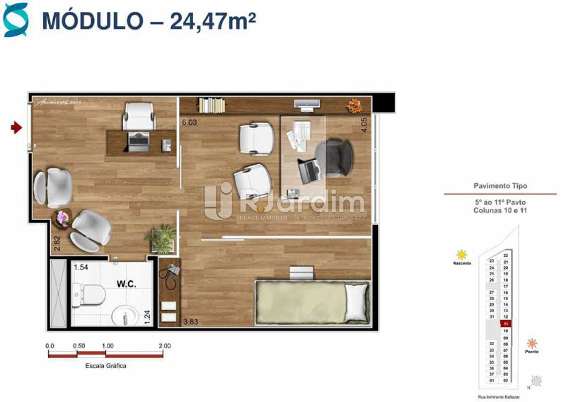 Conheça Planta 3 do imóvel - Lançamento Quinta Park Imóveis Compra e Venda Imóveis Comerciais Zona Norte Salas E Andares - LASL00102 - 11 Planta 3 - Lançamento Quinta Park Imóveis Compra e Venda Imóveis Comerciais Zona Norte Salas E Andares - LASL00102 - 11