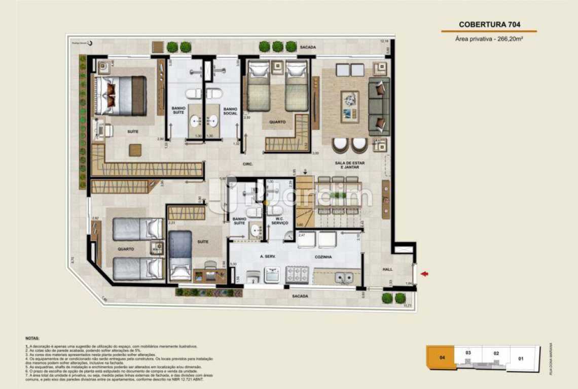 Conheça COBERTURA 704 INFERIOR do imóvel - Apartamento Botafogo, Zona Sul,Rio de Janeiro, RJ À Venda, 4 Quartos, 133m² - LAAP40764 - 23 COBERTURA 704 INFERIOR - Apartamento Botafogo, Zona Sul,Rio de Janeiro, RJ À Venda, 4 Quartos, 133m² - LAAP40764 - 23