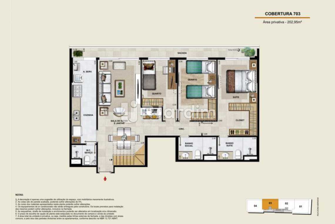 Conheça COBERTURA 703 INFERIOR do imóvel - Apartamento Botafogo, Zona Sul,Rio de Janeiro, RJ À Venda, 4 Quartos, 133m² - LAAP40764 - 21 COBERTURA 703 INFERIOR - Apartamento Botafogo, Zona Sul,Rio de Janeiro, RJ À Venda, 4 Quartos, 133m² - LAAP40764 - 21