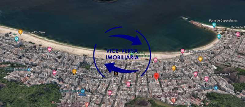 Vista aérea - Segunda quadra da Praia de Copacabana, Rua Constante Ramos, andar único, 298 m², 3 salas, 4 quartos (suíte), dependências completas, 4 vagas na escritura. - 1429 - 31