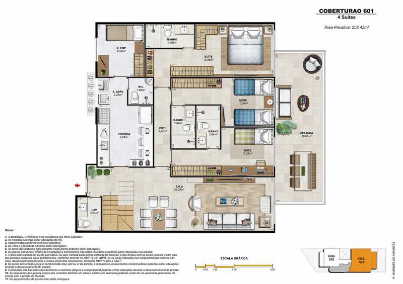 Conheça Planta Cobertura 601 4s do empreendimento - Fachada - Harmonie - 69 - 19 Planta Cobertura 601 4s - Fachada - Harmonie - 69 - 19
