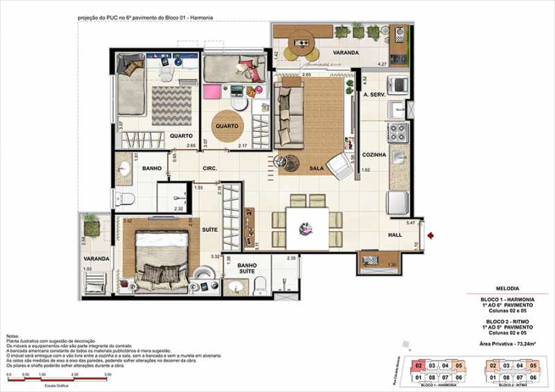 Conheça PLANTA -DECORADO do empreendimento - Fachada - Melodia Condomínio e Lazer - 969 - 20 PLANTA -DECORADO - Fachada - Melodia Condomínio e Lazer - 969 - 20