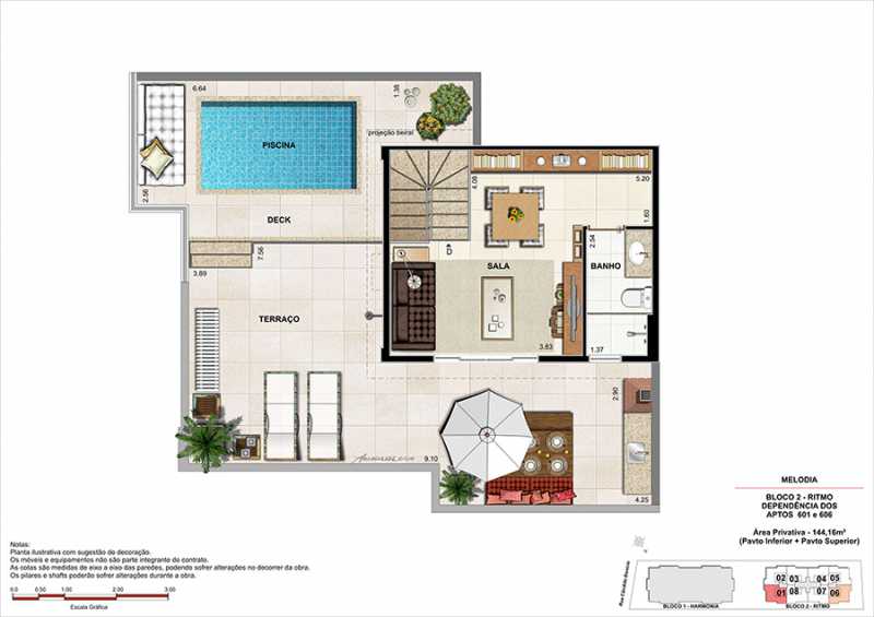 Conheça PLANTA DEPENDENCIA COBERTURA do empreendimento - Fachada - Melodia Condomínio e Lazer - 969 - 25 PLANTA DEPENDENCIA COBERTURA - Fachada - Melodia Condomínio e Lazer - 969 - 25