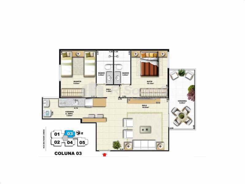 Conheça Planta Coluna 03 Aptº 403 do imóvel - Lançamento na Tijuca 2 quartos - BTAP20032 - 8 Planta Coluna 03 Aptº 403 - Lançamento na Tijuca 2 quartos - BTAP20032 - 8