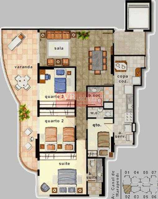 Conheça 3. PLANTA DO APTO do imóvel - Apartamento 3 quartos para alugar Barra da Tijuca, Rio de Janeiro - R$ 3.000 - 03025 - 25 3. PLANTA DO APTO - Apartamento 3 quartos para alugar Barra da Tijuca, Rio de Janeiro - R$ 3.000 - 03025 - 25
