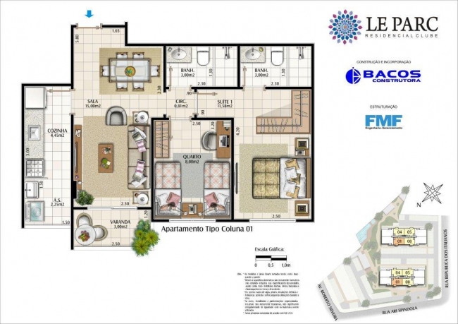 Conheça Apartamento Tipo Coluna 01 do imóvel - Apartamento à venda Maricá,RJ - R$ 9.999.999 - CEAP00003 - 5 Apartamento Tipo Coluna 01 - Apartamento à venda Maricá,RJ - R$ 9.999.999 - CEAP00003 - 5