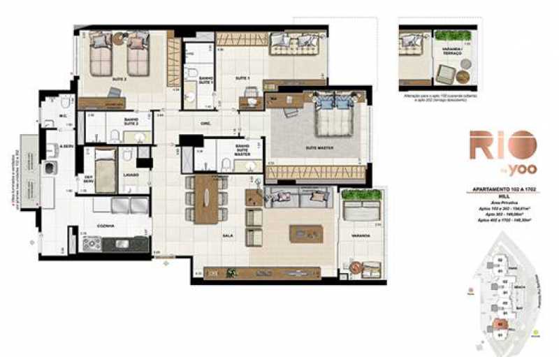 Apartamento à venda com 3 quartos, 148m² - Foto 1