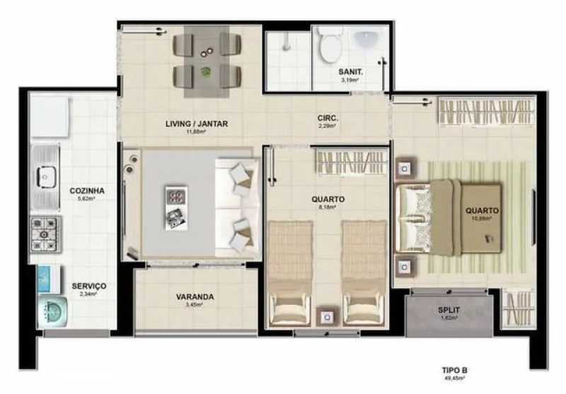 Apartamento à venda com 2 quartos, 49m² - Foto 4