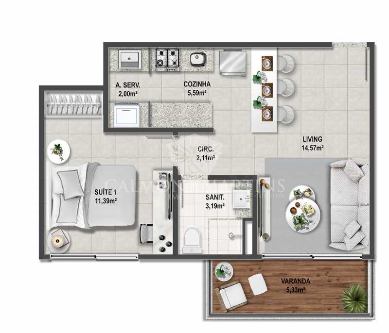 Apartamento à venda com 1 quarto, 50m² - Foto 3