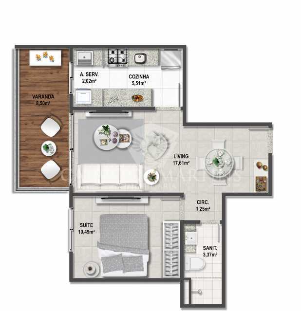 Apartamento à venda com 1 quarto, 50m² - Foto 4