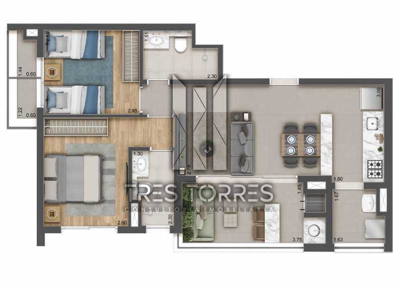 Apartamento à venda com 2 quartos, 67m² - Foto 2