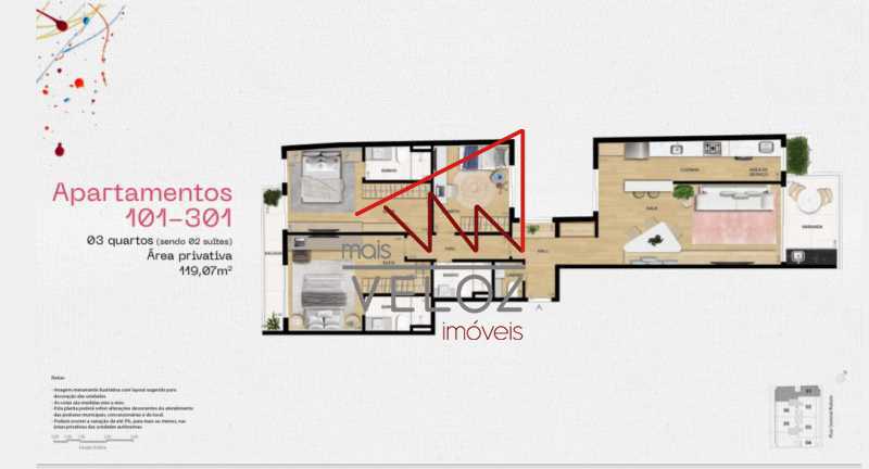 Apartamento à venda com 3 quartos, 119m² - Foto 2