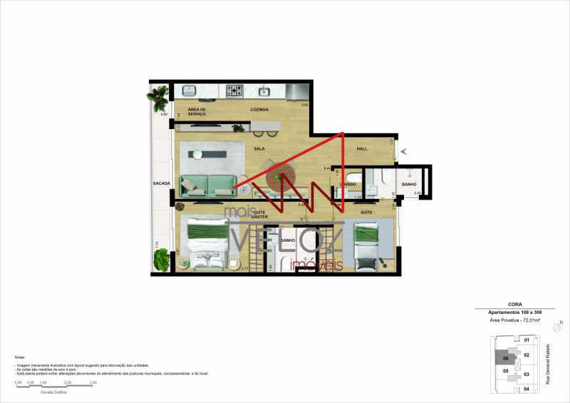 Apartamento à venda com 2 quartos, 72m² - Foto 2