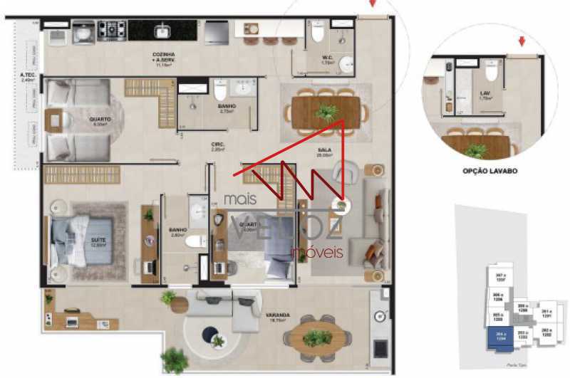 Apartamento à venda com 3 quartos - Foto 1