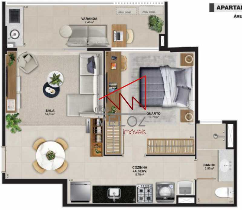 Apartamento à venda com 1 quarto - Foto 1