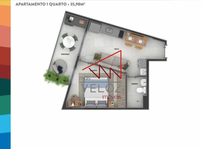 Apartamento à venda com 1 quarto, 35m² - Foto 1