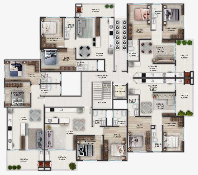 Apartamento à venda com 2 quartos, 69m² - Foto 2