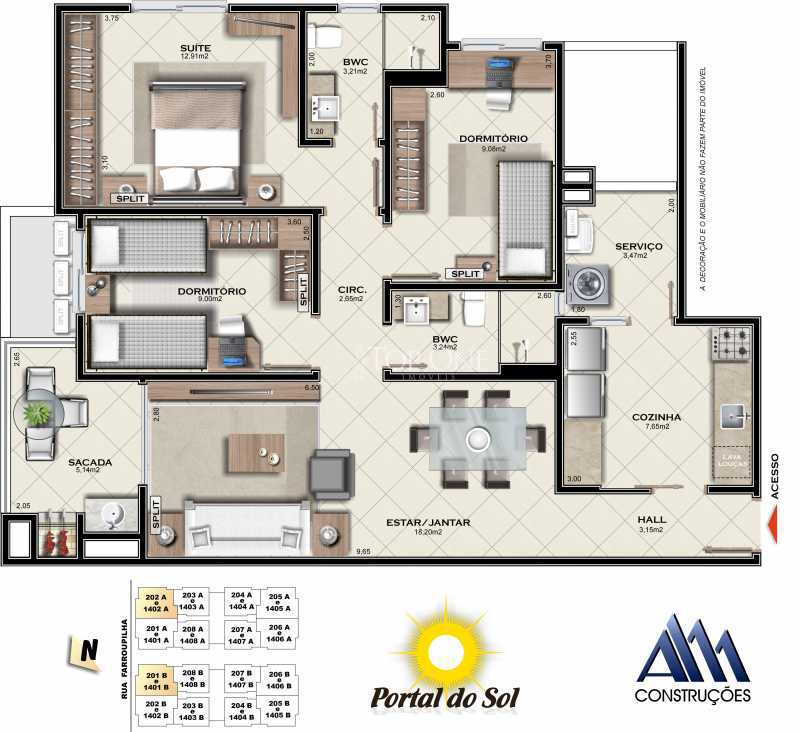 Apartamento à venda com 3 quartos, 93m² - Foto 1