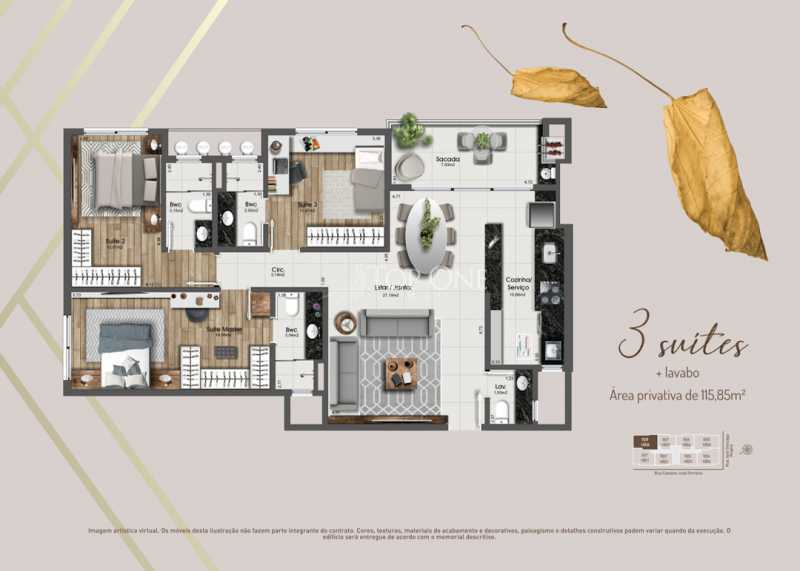 Apartamento à venda com 3 quartos, 115m² - Foto 2