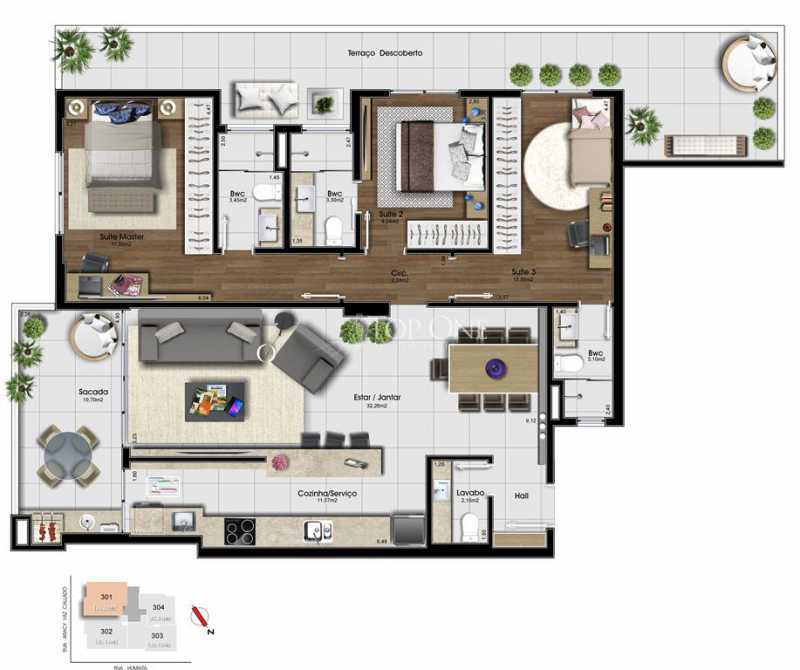 Apartamento à venda com 3 quartos, 168m² - Foto 3