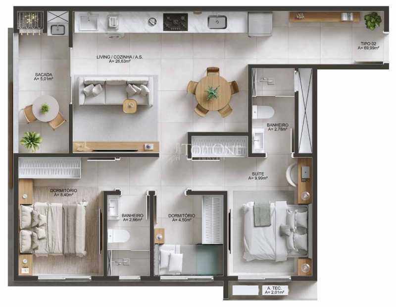 Apartamento, 3 quartos, 70 m² - Foto 19