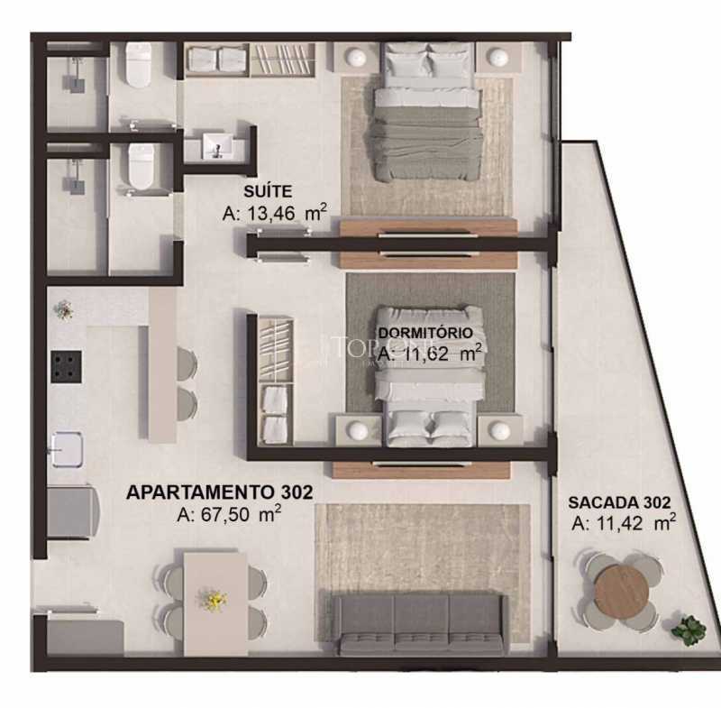 Apartamento à venda com 2 quartos, 67m² - Foto 2