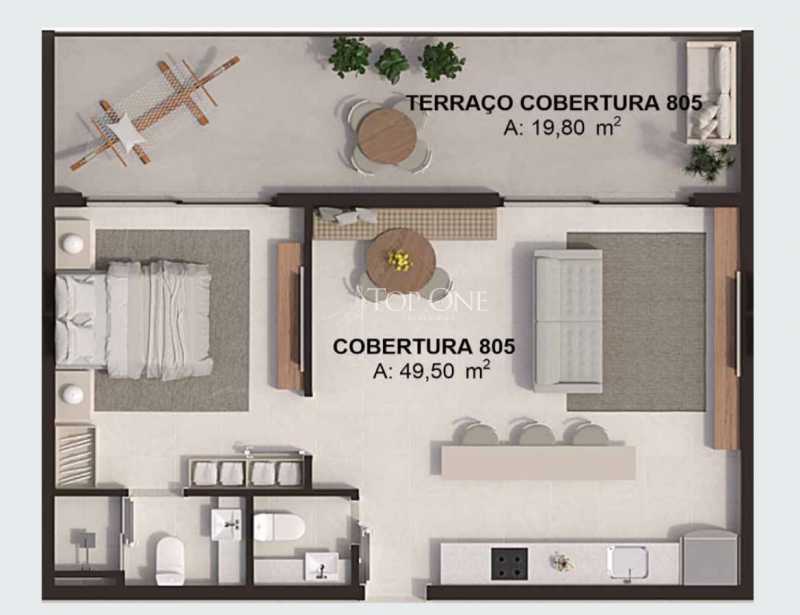 Cobertura à venda com 1 quarto, 49m² - Foto 2