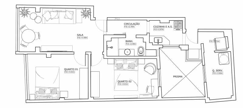 Apartamento à venda com 2 quartos, 55m² - Foto 3