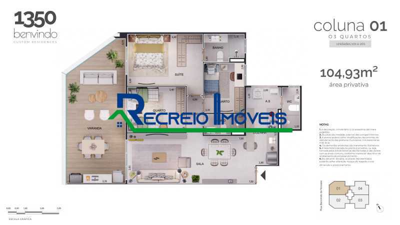 Apartamento à venda com 3 quartos, 101m² - Foto 3