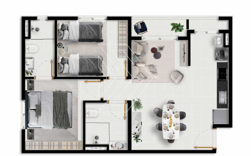 Apartamento, 2 quartos, 49 m² - Foto 1
