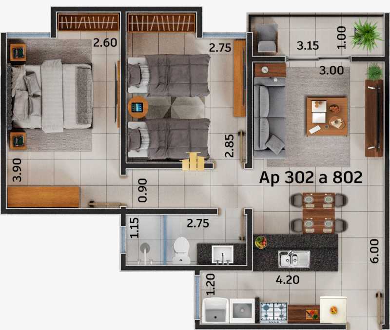 Apartamento à venda com 2 quartos, 52m² - Foto 7