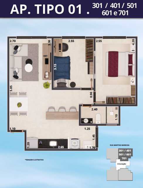 Apartamento à venda com 2 quartos, 45m² - Foto 1