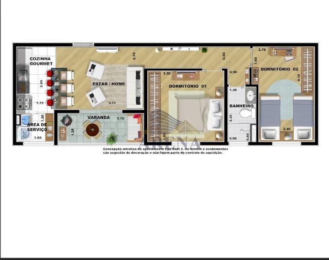 Apartamento, 2 quartos - Foto 2