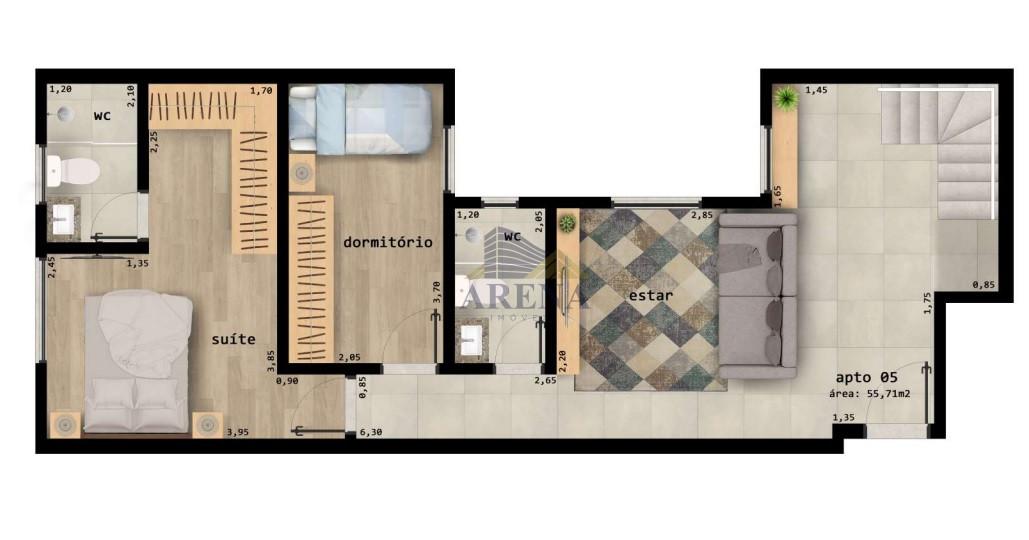 Apartamento, 2 quartos - Foto 3